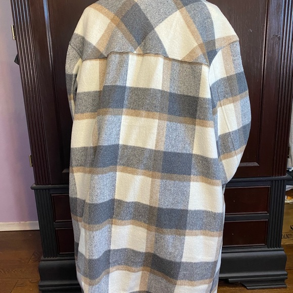 Ladies brown & grey plaid jacket Sz. L - Picture 3 of 14